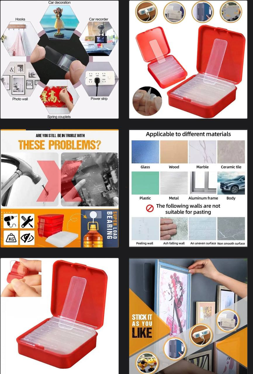 TILE/METAL/WOOD CERAMIC MINI DOUBLE SIDED TAPE (60pcs)