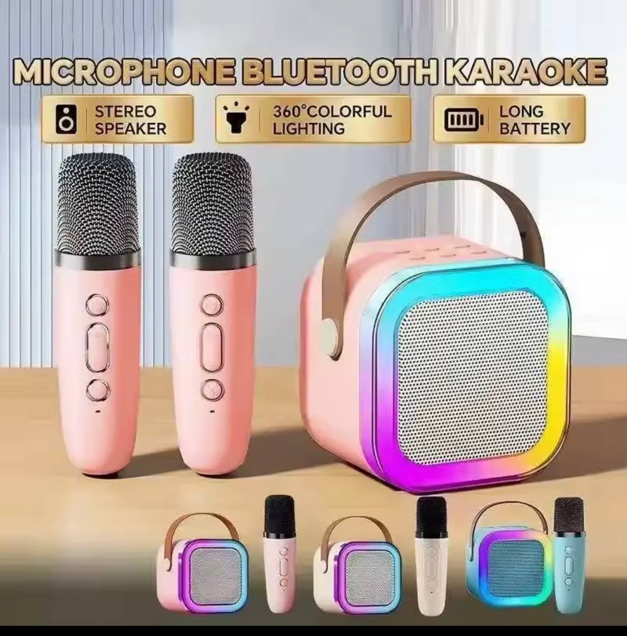 PORTABLE KARAOKE BLUETOOTH SPEAKER WITH WIRELESS DOUBLE (2) MICROPHONES ••• TESTED & TRUSTED %