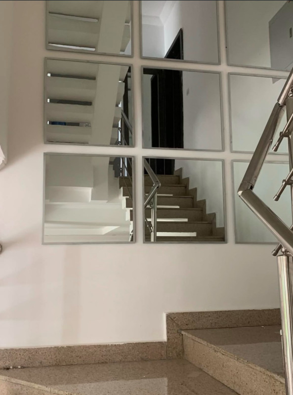 Nine box mirror with silver lining, looks good in your sitting room and other nice views