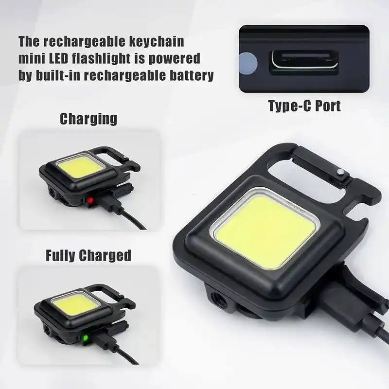 RECHARGEABLE LED FLASHLIGHT KEYCHAIN