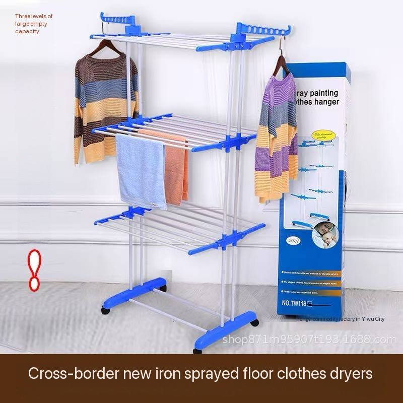 3 LAYERS CLOTHES HANGER/RACK WITH WHEELS + FREE LOWERED RACK