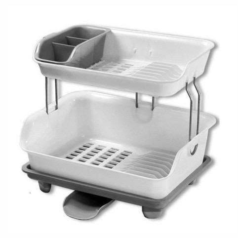 DOUBLE LAYER DISH/PLATE RACK WITH DRAINER