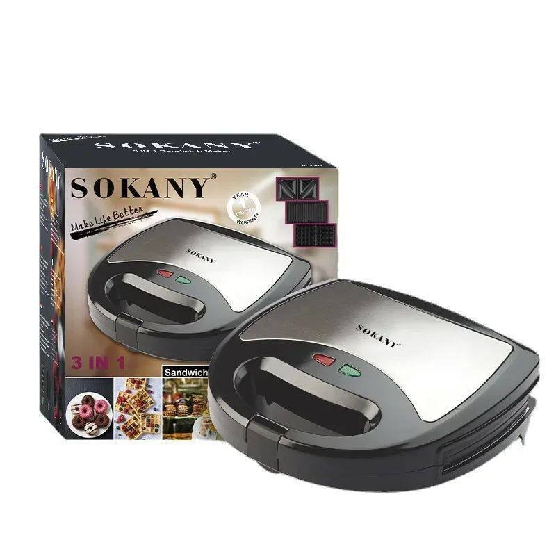 SOKANY 3in1 ELECTRIC DETACHABLE SANDWICH/WAFFLE/PANINI MAKER