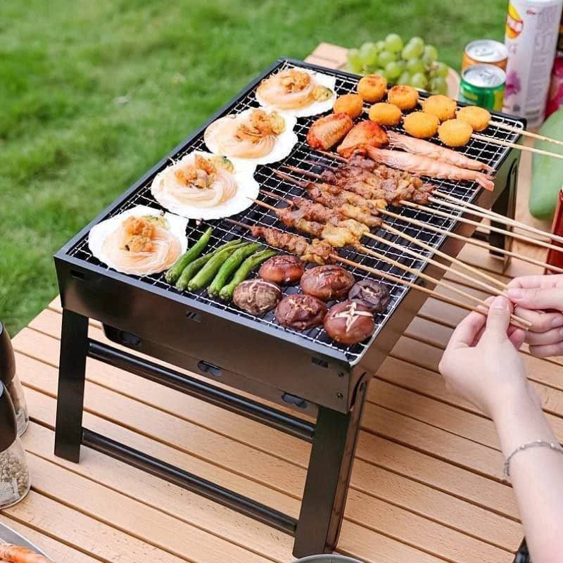 FOLDABLE PORTABLE CHARCOAL BBQ GRILL