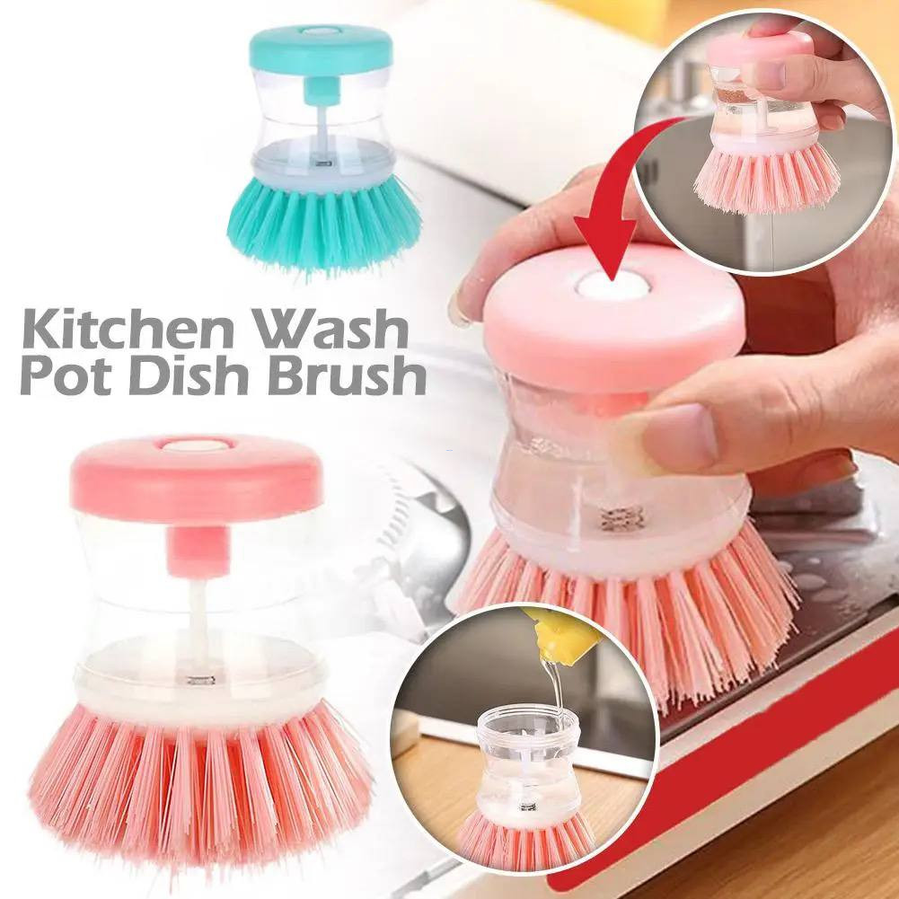 KITCHEN WASH POT/DISH SOAP DISPENSING BRUSH